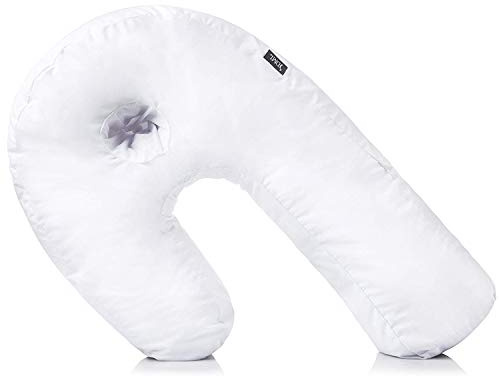 DMI Body Pillow, Side Sleeper Pillow and Pregnancy Pillow with Contoured Support for Neck, Back, Hip, Joint Pain and Sciatica Relief with Removable Washable Cover, Full, White, 1 Count (Pack of 1)