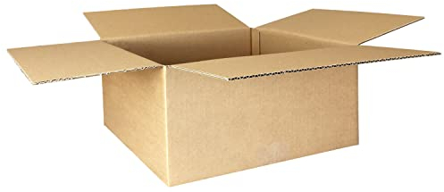 smiley pack 25 Stück Faltkartons 300 x 300 x 150 mm braun KK36 Versandkarton Verpackungskartons 30 x 30 x 15 cm aus Wellpappe 1 wellig Karton Pappkarton Versandbox Paket Päckchen