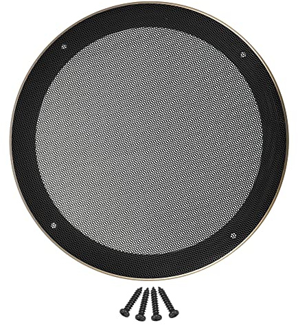 QUARKZMAN 8.86 Rejilla De Altavoz Dorada 1Pc para Coche Protección | Color: Dorado Y Negro, Tamaño: 8.86 Pulgadas, Material: Plástico Abs Y Metal, Incluye 4 Tornillos Dorados
