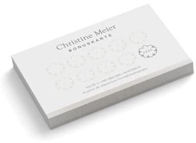 Bonuskarten personalisiert | Kosmetikerin | 1-seitig | Querformat | Menge zur Auswahl | Treuekarten | Stempelkarten | Nagelstudio | Fußpflege | Friseur | Kosmetik | Ornament (1000 Stück)