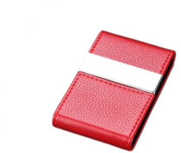Kartenhülle Visitenkartenetui Leder Große Kapazität Visitenkartenhalter Herren Damen Tragbarer Kartenhalter Bankkartenhalter Tragbarer Visitenkartenhalter Visitenkartenhalter (Color : Rood)