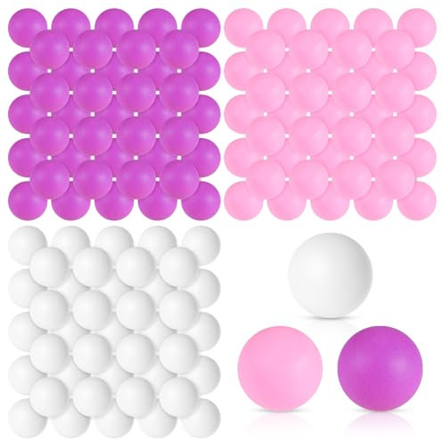Libima 120 Pack Colored Table Tennis Balls 40 mm Plastic Balls Bulk for 4th of July Carnival Wedding Pool Games, DIY Arts, Pet Toys, School Patriotic Activities(Light Pink, White, Purple)