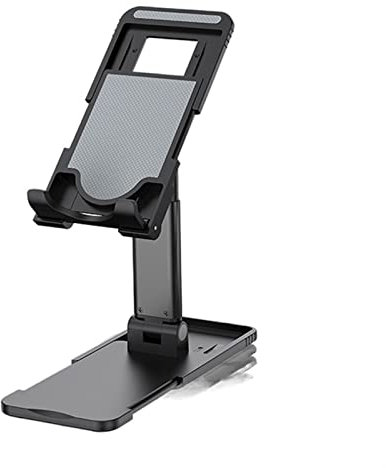 Support Tablette Stand de tablette universelle, support de comprimé réglable à angle avec base télescopique, porte-tablette de bureau entièrement pliable for tablette et smartphone de 3,5-11  Support