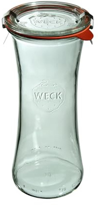 Weck Deli-Glas 700 ml 6 Stück | Glas mit Deckel, Dichtung und 2 Verschlüssen | Zum Einmachen von Konserven, Säften, zur luftdichten Aufbewahrung von trockenen Zutaten