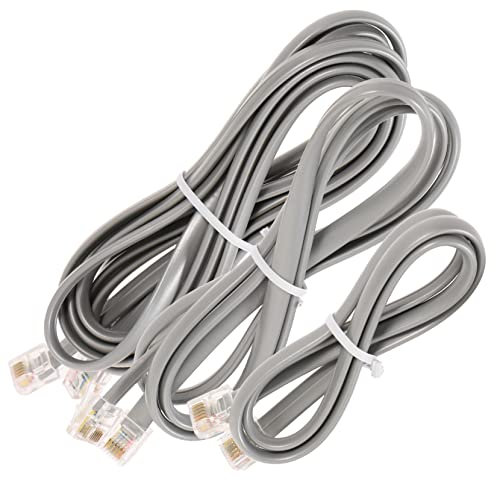jojofuny 3pcs Core Pc Telephone Cord Cable Phone Line Extension Cord for Landline