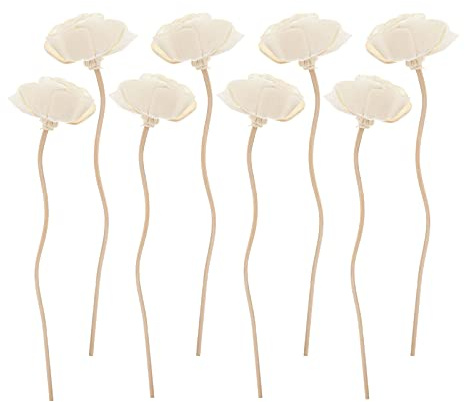 Set Di 8 Bastoncini Diffusori Di Aroma in Legno Di Rosa - Ideali Per Olio Essenziale e Fragranze Per La Casa - Bastoni Di Rattan a Forma Di Fiore Per
