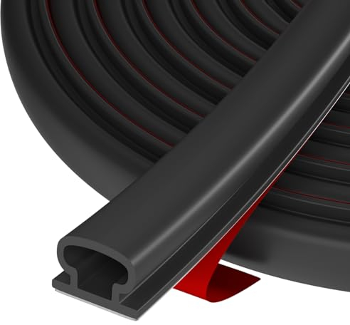 Hzetuu Guarnizione Adesiva per Finestre e Porte - Isolamento Termico e Acustico, Anti-Spifferi, Facile Applicazione, Resistente agli Agenti Atmosferici, Ideale per Casa e Ufficio, 7m, nero