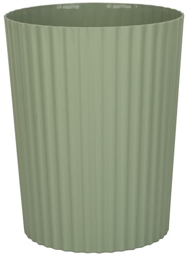 JiatuA Small Trash Can Plastic Wastebasket Round Garbage Container Bin for Bathroom, Kitchen, Bedroom, Home Office, College Dorm, Green | Sturdy Stylish Decor Round Garbage Container Bin for Kitchen, Bedroom, Home Office, College Dorm Essentials