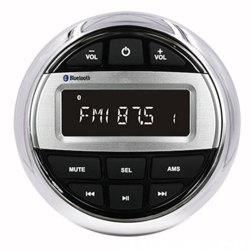 iFutniew 1 unidad Bluetooth estéreo marino radio para , impermeable, FM AM, reproductor de audio digital de plástico + metal para medidor de , ATV, UTV, carrito, motocicleta
