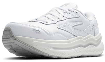 Brooks Women’s Ghost Max Suede/Leather Neutral Running & Walking Shoe - White/White - 11 Medium