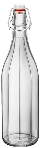 FERRAMENTA BONIFAZIO Bottiglie in Vetro Trasparente Costolata con Tappo Ermetico Perfetto per Conservare Olio Acqua Vino Amari (Set 30 Bottiglie da 0.5L - 500ml)