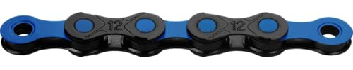 Fahrrad Kette, KMC Fahrradkette, DLC12 WAXED, 1/2 x 11/128, 126 Glieder, 12-fach, leicht, schwarz-blau