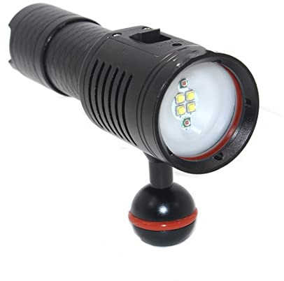 Luci subacquee 3000 lumens. PORTATO Torcia da Sub 4X. XP-G2. Bianco + 2X. XPE. Photography di Fotografia Subacquea Rossa Video Fotografica Impermeabile Impermeabili Sott'Acqua(A)