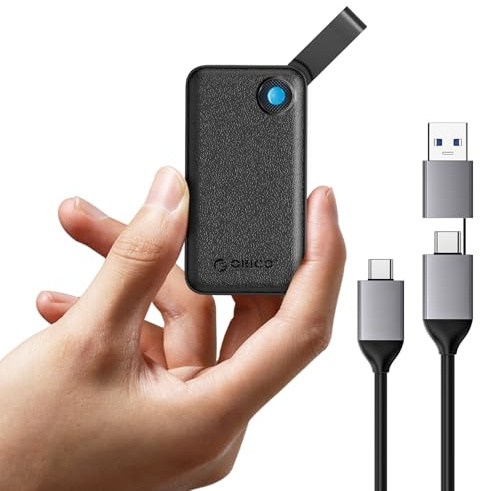 ORICO Externe SSD 2 TB, Portable SSD bis zu 2000 MB/s, USB 3.2 Gen 2x2 Externe Festplatte SSD mit 2-in-1 USB-C-Kabel, Kompatibilität mit Smartphones, PS5, Xbox, Laptop, MacBook/Pro/Air – B20
