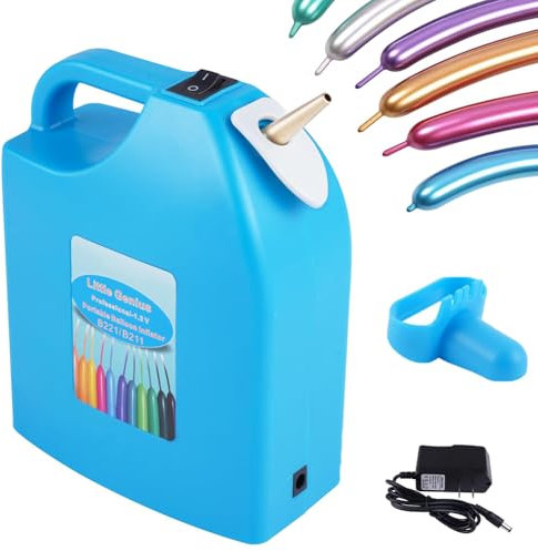 Inflador De Globos Eléctrico Portátil, Inflador De Aire De Globo Largo Recargable, Bomba De Globo Eléctrica, Bomba De Globo De Modelado De Torsión Recargable, Bomba De Globo Eléctrica, Soplador Blue