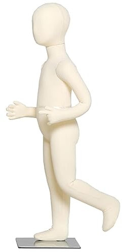 Ganzkörper-Schaufensterpuppe für Kinder im Alter von 1–14 Jahren, verstellbarer, abnehmbarer Schaufensterpuppenkörper-Ausstellungsständer mit Metallsockel, für Schaufenster/Weihnachten (Größ