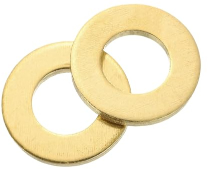 sourcing map Arandela plana M10, 16 arandelas planas de latón de 20 mm de diámetro exterior de 2 mm de grosor, anillo de junta de sellado de metal para tornillos, pernos, tuercas