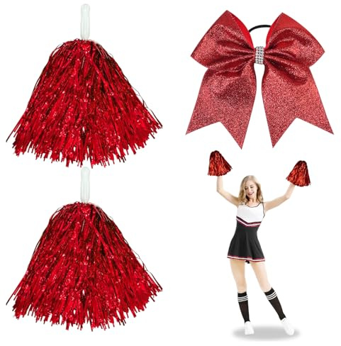 WORUIB 3PCS Pom Poms Cheerleading,cheerleader Pom Poms,cheerleading Pom Poms,Rugged Cheerleading Hand Flowers,Suitable for Sporting Events, Stage Shows and Other Celebrations.