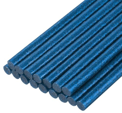 QUARKZMAN 16 Stück Heißklebestifte 7mm x 200mm Mini Heißklebesticks Heißklebepistole Heißkleber Klebestifte Glue Kleberstoff für Repartur Bastel Dekoratiion DIY Handwerk Glitzer Hellblau