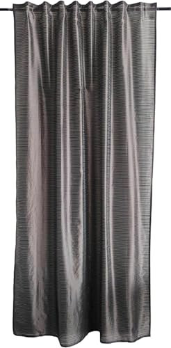 BB-Toy-Trades Tenda pronta con nastro arricciato, tenda combinata, a righe, 1 pezzo, colore grigio marrone, pietra con strisce trasversali (larghezza x altezza): 140 x 245 cm