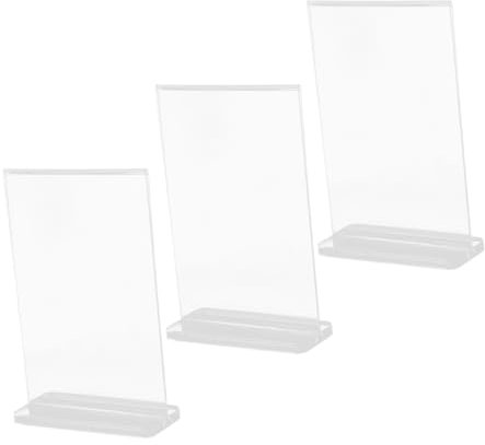 OSALADI 3stücke Acryl-schilderhalter Durchsichtig Doppelseitig Acryl-fotohalter Hoher Tisch-schilderhalter Prospekthalter Messe-displayständer Für Restaurant Büro Und Veranstaltungen