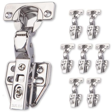 8 Pcs Soft Close Cabinet Hinge 35mm,110 Degree Inset,Folding Doors Mute Concealed Cupboard Hinge with Screws,Adjustable,Suitable for Kitchen,Bathroom,Bedroom