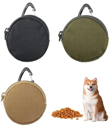 HAPPOW 3 Stück Futterbeutel Hund, Futterbeutel Hundetraining, Leckerlitasche für Hunde aus Oxford-Gewebe, Zur Aufbewahrung von Hundesnacks, Schlüsseln, Kleingeld, Kopfhörern, Datenkabeln（3 Farben）