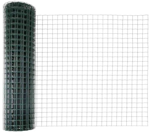 vidaXL Stängsel med stolpe Grön 1 x 10 m Stål och PVC, Justerbar utomhusavskiljare, modern trädgårdsgrind, hållbar avdelare, mångsidig privacypartition för bakgårdar
