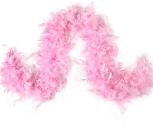EOYVAIL Boas de déguisement pour enfants,Grande écharpe en plumes de 2 m, idéale pour la décoration de mariage, l'emballage de bouquets DIY (rose)