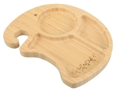 Supvox Unterteilter Bambusteller Für Junge Mädchen Mit Saugnapf Kinderteller Aus Holz Für Kleinkinder Geteilter Teller Für Beikost Und Snacks Sicherer Saugfuß Für Stabilen Stand