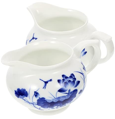 VINTORKY 2pcs Ceramic Gravy Boat and Sauce Cup for Serving Sauce Gravy for Kitchen and Dining Table Use