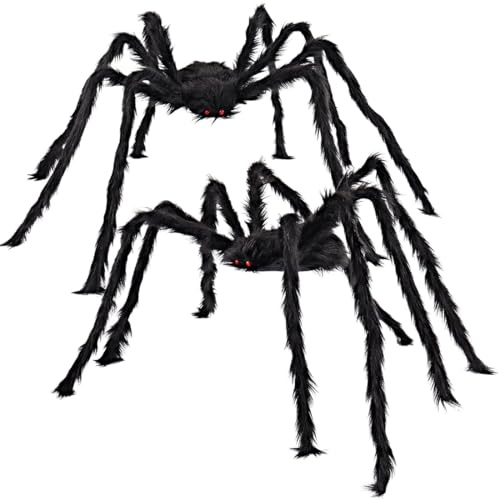 2 Pezzi Ragni decorativi, 30cm, 50cm, ragno gigante decorazione di halloween per Halloween, carnevale o festa a tema, ragno finto