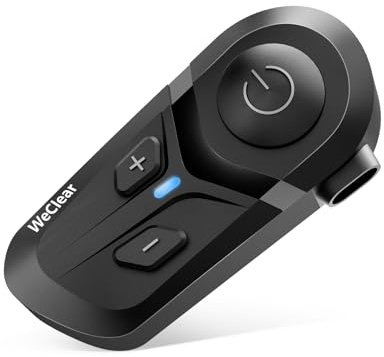 WeClear L1 Motorcycle Bluetooth Headset, Wireless V5.3 HD Audio Speakers, IP67 Motorcycle Headphones, Hands-Free Call/Music/GPS/Fast Charging/Noise Cancellation, Single Person Use