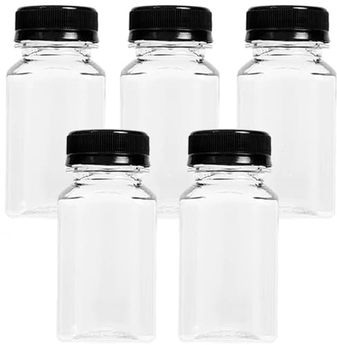 LCKKJHG Jam Jars Empty Plastic Juice Bottles With Caps Clear Drink Containers With Lids Juicing Drinking Milk Jam Container(500ml-5PCS)