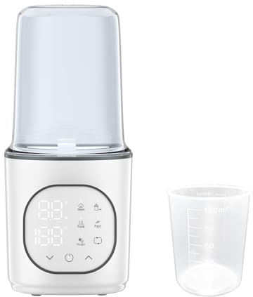 Jradse Riscaldatore Biberon Scaldabiberon Multifunzione & Sterilizzatore, Riscaldamento Rapido e Mantenimento Caldo 24h per Latte Materno, Formula e Alimenti per Neonati con Sterilizzazione a Vapore