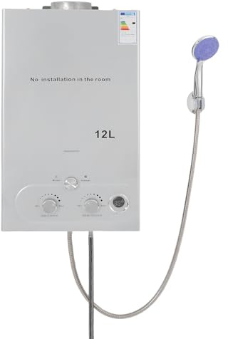 Chauffe-eau à gaz, chauffe-eau 24KW avec régulation intelligente de la température par CPU, chauffe-eau à gaz portable pour l'extérieur, chauffe-eau sans réservoir pour la maison, les camping-cars