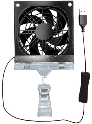 DEKKRYNFV Ventilador de refrigeración USB de 8 cm con control de encendido/apagado de 5 V y 3600 RPM para gabinete electrónico y carcasa de computadora, gestión de temperatura, ventilador de