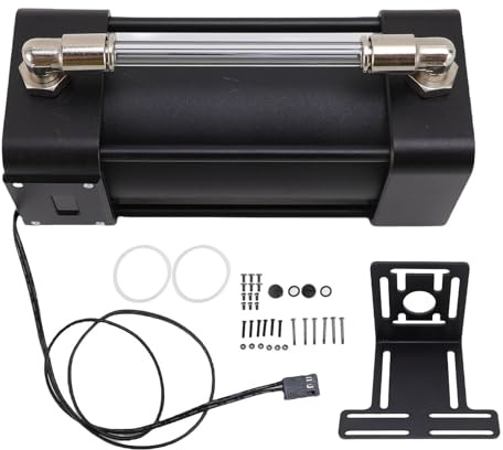Jectse Depósito de Refrigeración por Agua, Depósito de Agua para PC de 167 Mm, Construcción de Aleación de Aluminio, Pantalla de Temperatura LCD, Capacidad Suficiente, para de
