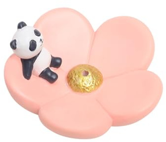 Ldabrye Porta incensieri in resina a forma di fiore con statua a forma di animale del fumetto per incensi, bruciatori per la consapevolezza e la decorazione della casa, bruciatori di ceneri