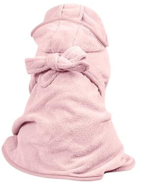 Generisch Personalisiertes Bademantel Hund und Katzen mit individuellem Text, Hundebademantel und Hundehandtuch für mittelgroße und kleine Hunde (Rosa)