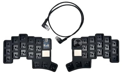 RXJMKCZ Compatibile con il kit silenzioso MX cablato Cheapino V2 Split | Ergo diviso pre-saldato. QMK/fiala. Interruttori silenziosi MX.(Bare Keyboard)