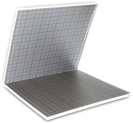 Fußbodenheizung Tackerplatte Faltplatte 30 mm (30-2) EPS 040 DES sm – 5 cm Raster, Folienkaschiert, 1.000×2.000 mm, WLG 040 - für 10 m² Fläche