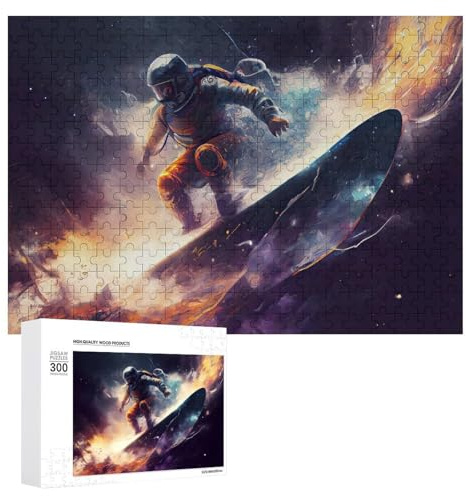Schwieriges Puzzle Für Erwachsene 300 PCS Space Surfer Cosmic Wave Ride -1 Puzzle-Spielzeug Wanddeko Wandkunst Geburtstagsgeschenk, Geschenke, 300 PCS