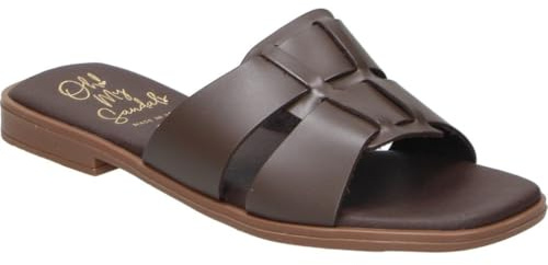 LRK | Sandalia Pala LRK para Mujer – Sandalia Plana en Color Marrón Chocolate – Sandalia de Verano sin Cierre – Slip On – Estilosas – Cómodas y Versátiles – Combinables – Modelo 5823 - 39