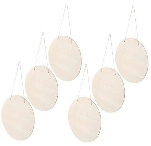 GALPADA 6 Stück Rundes Holzschild mit Juteseil 30cm Blanko zum Bemalen und Einfachen Aufhängen für Home und Shop Dekoration