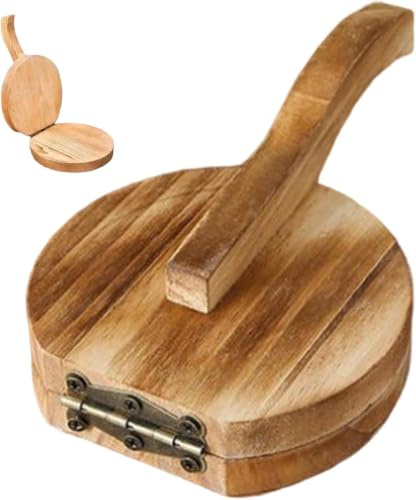 Premium Wooden Tortilla Press - Manual Dumpling Maker for Tortillas, Wraps & Flatbreads - Effortless Kitchen Tool for Authentic Cooking Brown