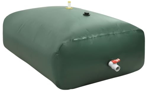 Runheo Réservoir d'eau pliable 5000 l en PVC robuste avec robinet, réservoir rectangulaire pour eau de pluie, 250 x 200 x 100 cm, pour système d'irrigation, tuyau d'arrosage, irrigation goutte à