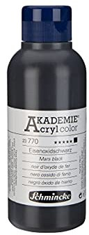 Schmincke - AKADEMIE Acryl color, Eisenoxidschwarz 250 ml, 23770027, feine Künstler-Acrylfarbe, brillant, hoch lichtecht und kadmiumfrei, für Acrylmalerei, Mixed Media