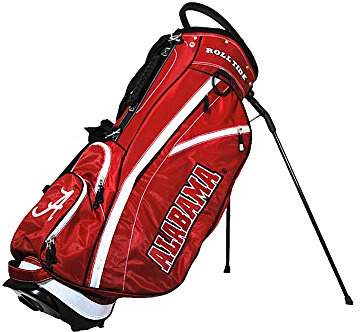 Team Golf NCAA Alabama Crimson Tide Fairway Golf Stand Bag, Lightweight, 14-way Top, Spring Action Stand, Insulated Cooler Pocket, Padded Strap, Umbrella Holder & Removable Rain Hood
