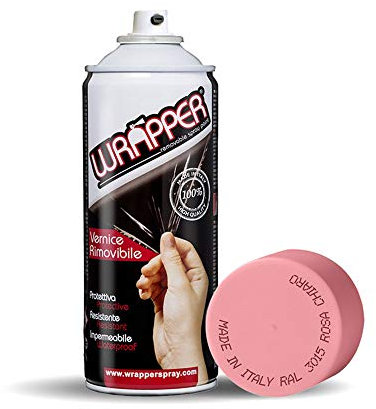 4R Quattroerre.it 16404 Wrapper Spray Rosa Chiaro Opaco | Vernice Removibile per Carrozzeria | Pellicola Spray Protettiva UV e Anti-Graffio | Wrapping Liquido Made in Italy